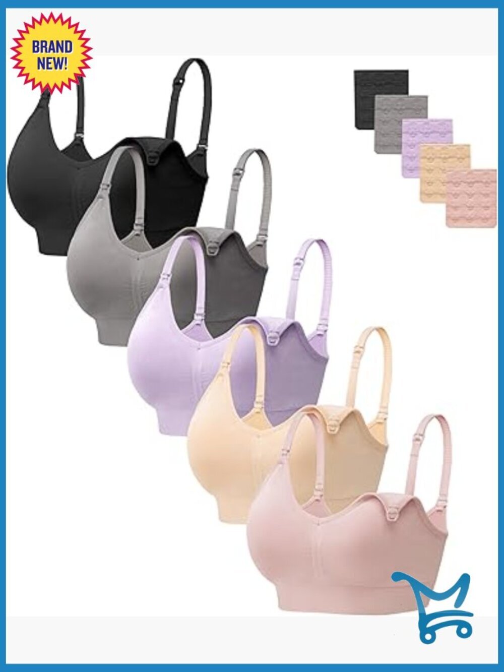 Maternity Nursing Bras 5 Pack Seamless Sleep Bralette Comfort Breastfeeding